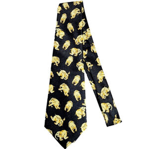 ELEPHANTS All Over Tie Yellow & Black GOP Election Wear
